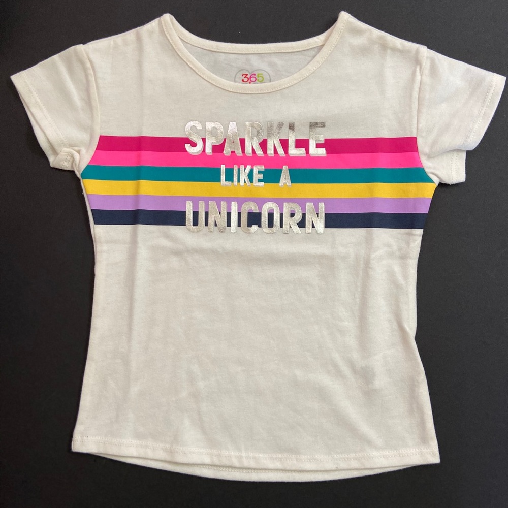 Girls White Short Sleeve Graphic Tee